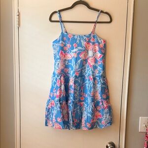 Floral Blue and Pink Dress